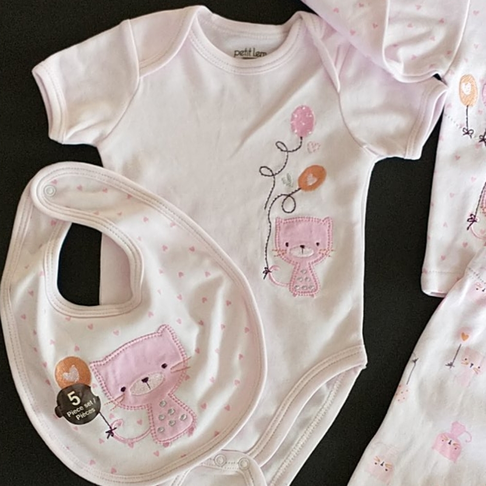 5 Piece Set Baby Girl Outfit Size 6 Months - Picture 2 of 7